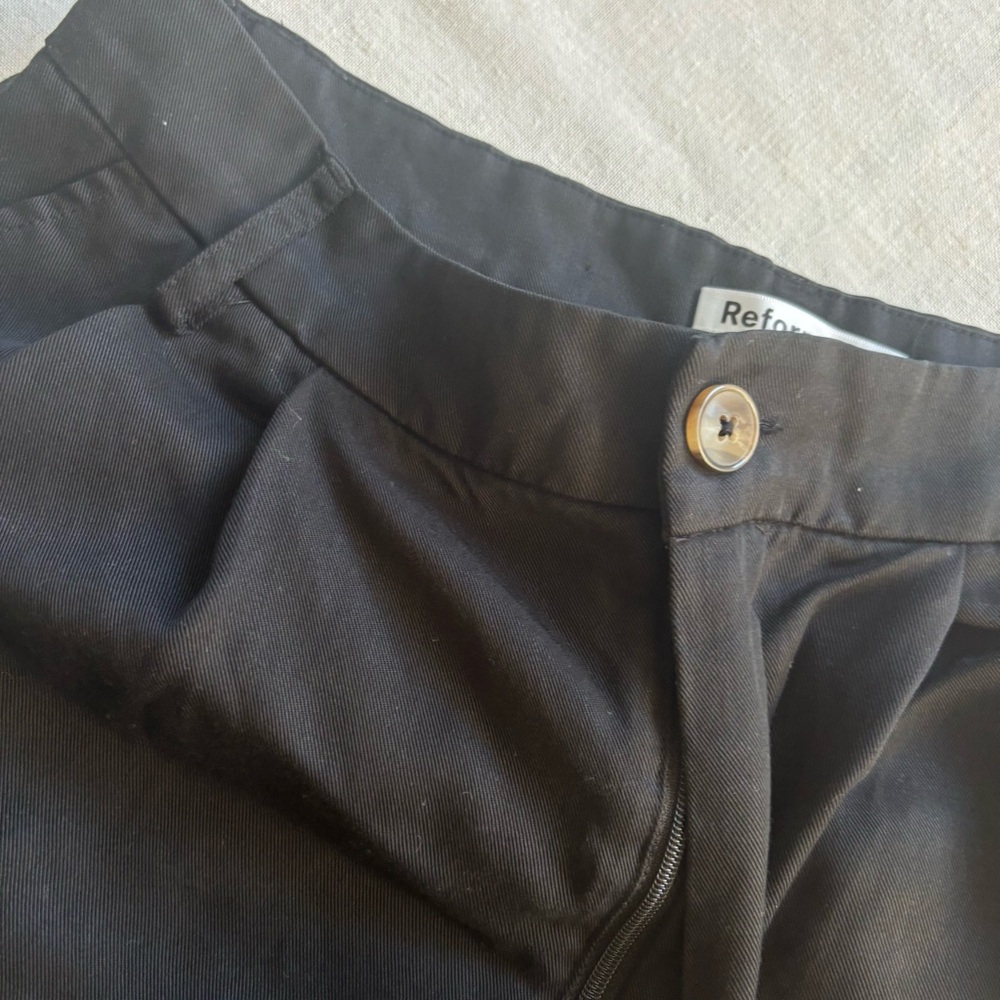 Reformation Mason High Rise Shorts Black Tencel Tailored Size 6 - Picture 5 of 9